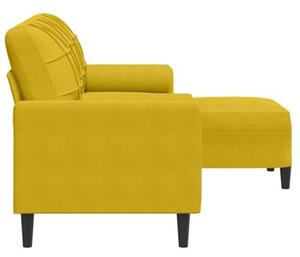 Sofa 3-osobowa z podnÃ³Å¼kiem, Å¼Ã³Åta, 180 cm, aksamit
