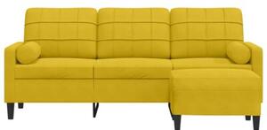 Sofa 3-osobowa z podnÃ³Å¼kiem, Å¼Ã³Åta, 180 cm, aksamit