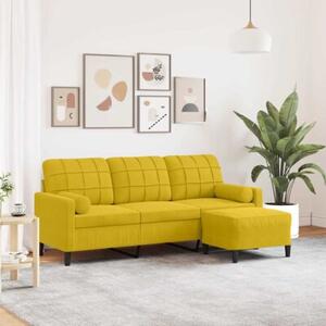 Sofa 3-osobowa z podnÃ³Å¼kiem, Å¼Ã³Åta, 180 cm, aksamit