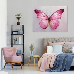 Obraz Na Płótnie Motyl Różowy Do Sypialni Salonu 120x80