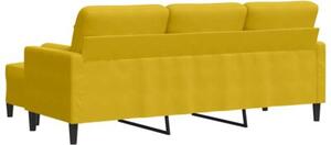 Sofa 3-osobowa z podnÃ³Å¼kiem, Å¼Ã³Åta, 180 cm, aksamit