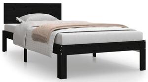 Czarne sosnowe łóżko jednoosobowe 90x200 - Iringa 3X