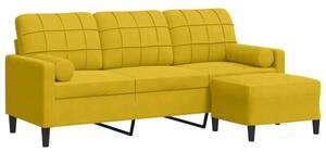 Sofa 3-osobowa z podnÃ³Å¼kiem, Å¼Ã³Åta, 180 cm, aksamit
