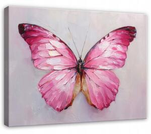 Obraz Na Płótnie Motyl Różowy Do Sypialni Salonu 120x80