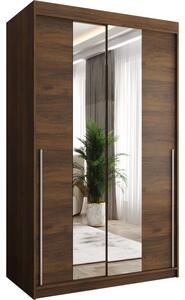 Szafa przesuwna z lustrem Garderoba SIMA T1 120 orzech + u. srebrny
