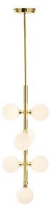 Biała/w kolorze złota metalowa lampa wisząca ze szklanym kloszem ø 27 cm Trieste – Premier Housewares