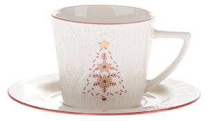 Biała porcelanowa filiżanka ze świątecznym motywem 110 ml Xmas Tree – Dakls