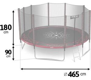 Trampolina NEO-SPORT NS-15Z241 FI 465 cm Czarno-czerwony