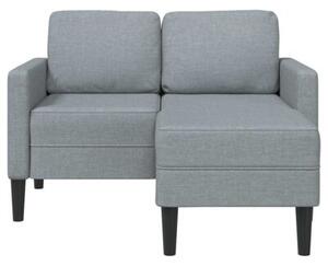 Sofa 2-osobowa z szezlongiem w ksztaÅcie litery l, jasnoszara
