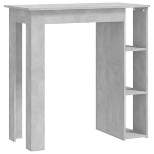 Stolik barowy z półkami, szarość betonu, 102x50x103,5 cm