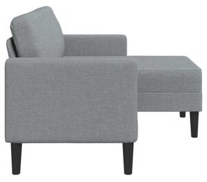 Sofa 2-osobowa z szezlongiem w ksztaÅcie litery l, jasnoszara