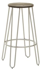 Hoker z litego drewna wiązu w kolorze srebra/w naturalnym kolorze (wysokość siedziska 75 cm) District – Premier Housewares