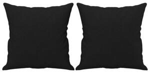 Sofa 2-osobowa z poduszkami, czarna, 140 cm, mikrofibra