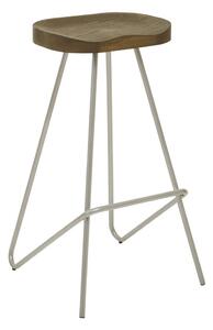 Hoker z litego drewna wiązu w kolorze srebra/w naturalnym kolorze (wysokość siedziska 78 cm) District – Premier Housewares