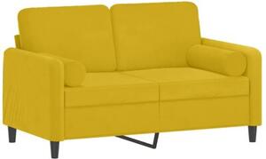 Sofa 2-osobowa z poduszkami, Å¼Ã³Åta, 120 cm, aksamit
