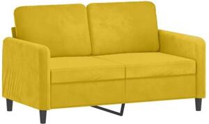 Sofa 2-osobowa z poduszkami, Å¼Ã³Åta, 120 cm, aksamit