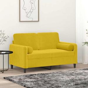 Sofa 2-osobowa z poduszkami, Å¼Ã³Åta, 120 cm, aksamit