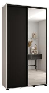 Szafa przesuwna wysoka Davos 3 140, gł. 45 cm biały + biały + czarny