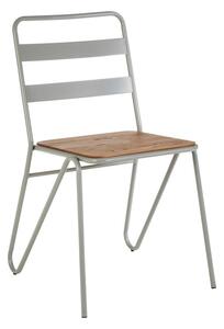 Szare/w naturalnym kolorze krzesło z litego drewna wiązu District – Premier Housewares