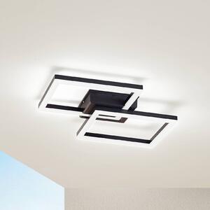 Lindby Lampa sufitowa zewnętrzna LED Finian, 48 cm x cm, CCT ściemniana Finian Lindby, możliwość ściemniania, czarny, tworzywo sztuczne, nowoczesny