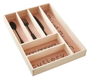 Drewniany organizer na sztućce do szuflady w naturalnym kolorze 30 x 42 cm Bessan – Premier Housewares
