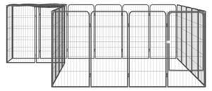 Kojec dla psa, 22 paneli, czarny, 50x100 cm, stal
