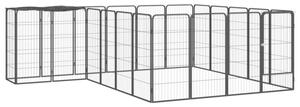 Kojec dla psa, 22 paneli, czarny, 50x100 cm, stal