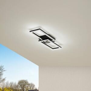 Lindby Lampa sufitowa zewnętrzna LED Finian, 64 cm x 21 cm, CCT ściemniana Finian Lindby, możliwość ściemniania, czarny, tworzywo sztuczne, nowoczesny