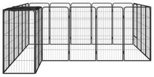 Kojec dla psa, 22 paneli, czarny, 50x100 cm, stal
