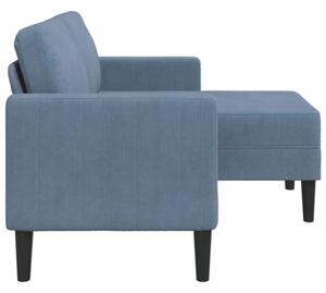 Sofa 2-osobowa z leÅ¼ankÄ w ksztaÅcie litery l, niebieska