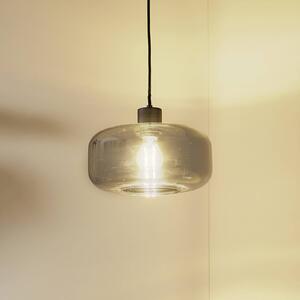 Lampa wisząca szklana Hildur Lindby, możliwość ściemniania, aluminiowy / szary / cynkowy, salon / jadalnia, szkło