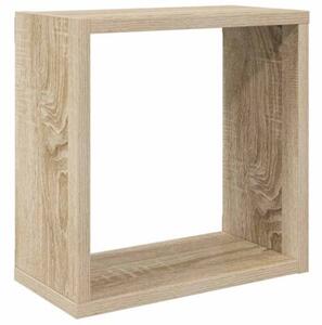Półki ścienne kostki, 4 szt., dąb sonoma, 30x15x30 cm