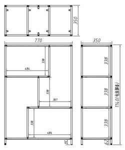Czarno-naturalny regał w dekorze dębu 77x114 cm Seaford – Actona