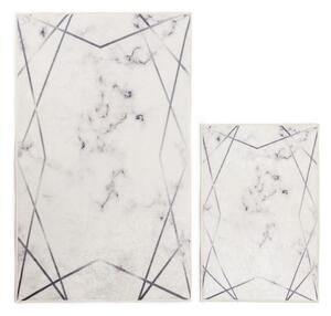 Białe/szare dywaniki łazienkowe zestaw 2 szt. 60x100 cm Geometric – Mila Home