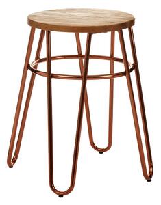 Stołek z litego drewna wiązu w naturalnym kolorze/w kolorze różowego złota District – Premier Housewares