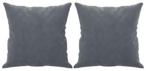Sofa 2-osobowa z poduszkami, ciemnoszara, 140 cm, aksamit