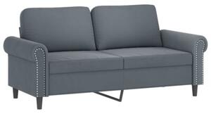 Sofa 2-osobowa z poduszkami, ciemnoszara, 140 cm, aksamit