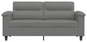 Sofa 2-osobowa, ciemnoszary, 140 cm, tapicerowana mikrofibrÄ