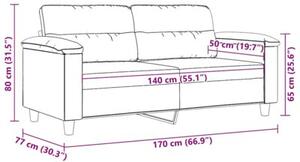 Sofa 2-osobowa, taupe, 140 cm, tapicerowana mikrofibrÄ