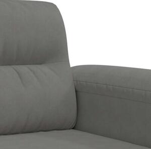Sofa 2-osobowa, ciemnoszary, 140 cm, tapicerowana mikrofibrÄ