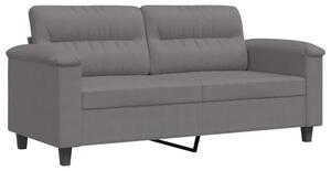 Sofa 2-osobowa, ciemnoszary, 140 cm, tapicerowana mikrofibrÄ