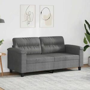 Sofa 2-osobowa, ciemnoszary, 140 cm, tapicerowana mikrofibrÄ
