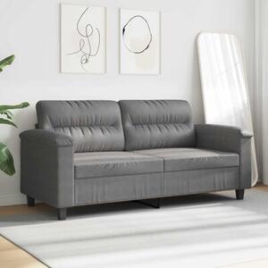 Sofa 2-osobowa, ciemnoszary, 140 cm, tapicerowana mikrofibrÄ