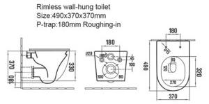 Miska WC wisząca Corciano Clarity Czarna Matowa 49 cm
