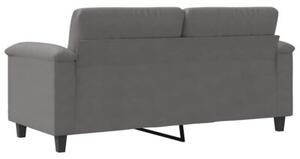 Sofa 2-osobowa, ciemnoszary, 140 cm, tapicerowana mikrofibrÄ