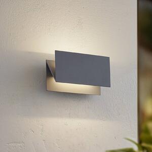 Lucande kinkiet zewnętrzny LED Meja, szary, aluminium, 27cm, IP54