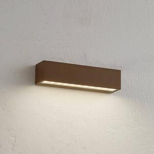 Kinkiet zewnętrzny LED Lengo Lucande, brązowy / rdzawy, aluminium, nowoczesny