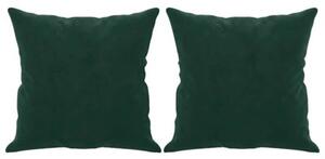 Sofa 2-osobowa z poduszkami, ciemnozielona, 140 cm, aksamit