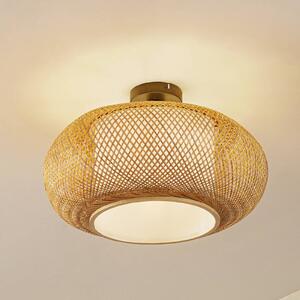 Lampa sufitowa Romaine Lindby, możliwość ściemniania, jasne drewno, salon / jadalnia, bambus, dworkowy / rustykalny
