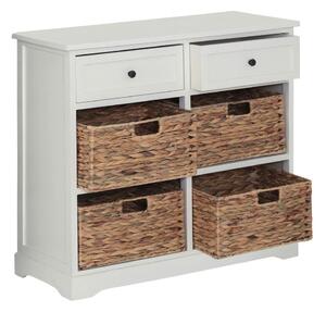 Komoda z litego drewna paulowni w kolorze kości słoniowej 76x70x33 cm Vermont – Premier Housewares